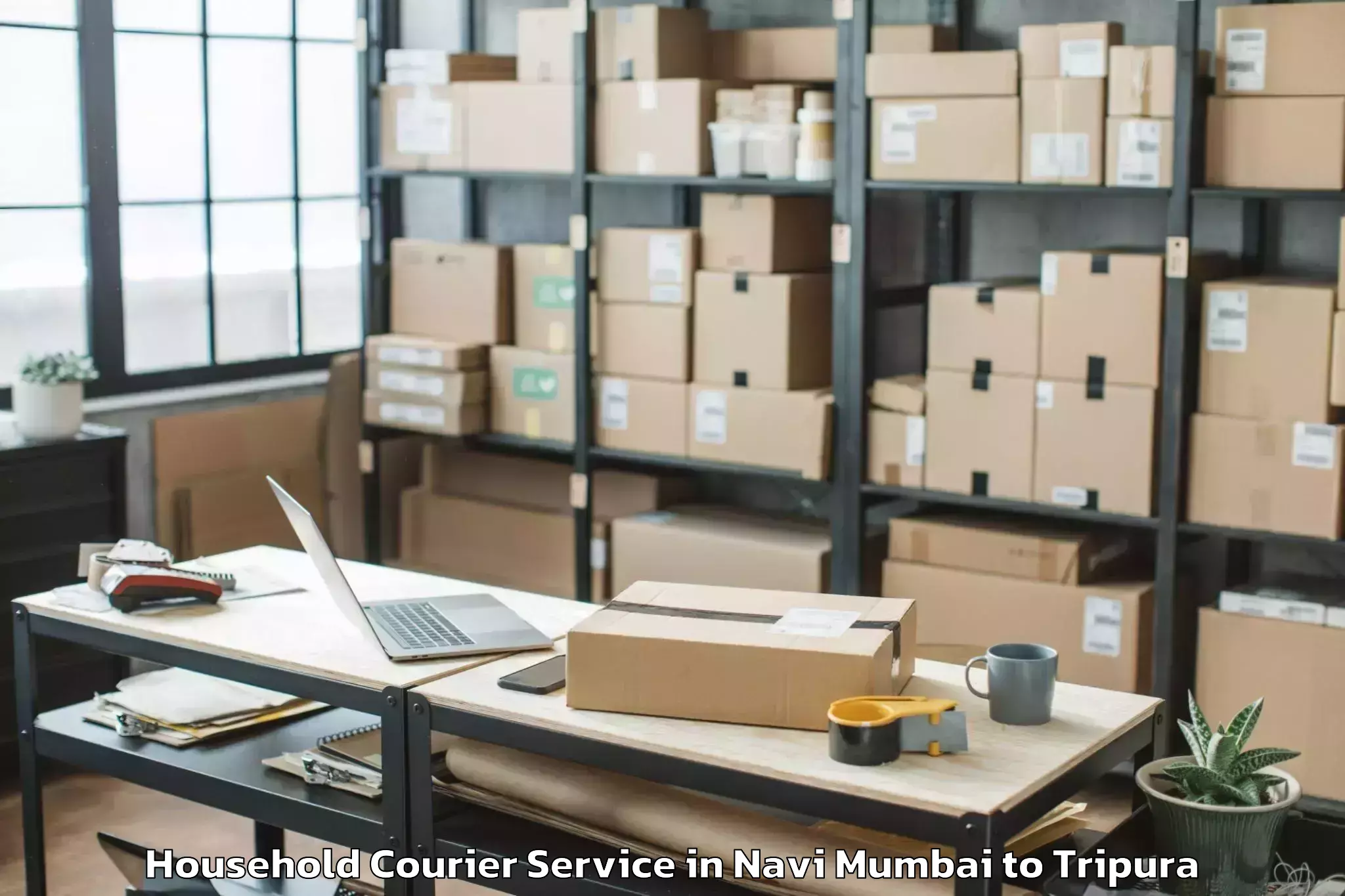 Leading Navi Mumbai to Teliamura Household Courier Provider